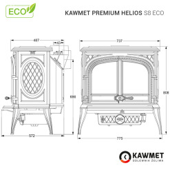 Чавунна піч KAWMET Premium HELIOS S8 ECO. Фото 21