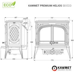 Чавунна піч KAWMET Premium HELIOS S8 ECO. Фото 21