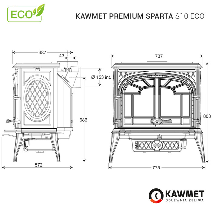 Stove KAWMET Premium SPARTA S10 ECO. Photo 38