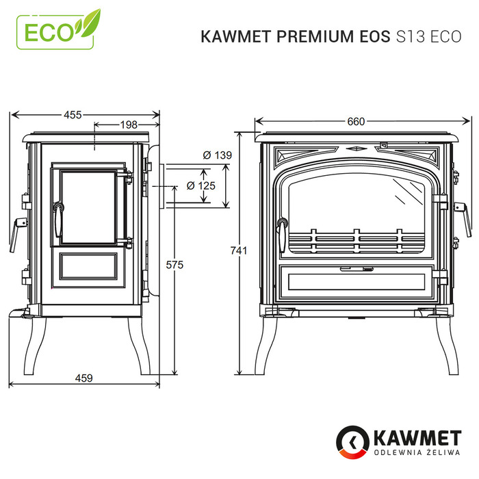 Чавунна піч KAWMET Premium EOS S13 ECO. Фото 38