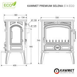 Чавунна піч KAWMET Premium SELENA S14 ECO. Фото 64