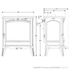 Чавунна піч KAWMET Premium ARTEMIDA S18 ECO. Фото 10