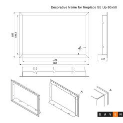 Decorative frame for fireplace SAVEN Up 80х50. Photo 4