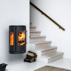 Cast Iron 3-Sided Stove MORSØ 7470 Wall Hung. Photo 2