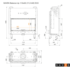 Wkład kominkowy SAVEN Balance Up 110x50 ECO. Zdjęcia 10
