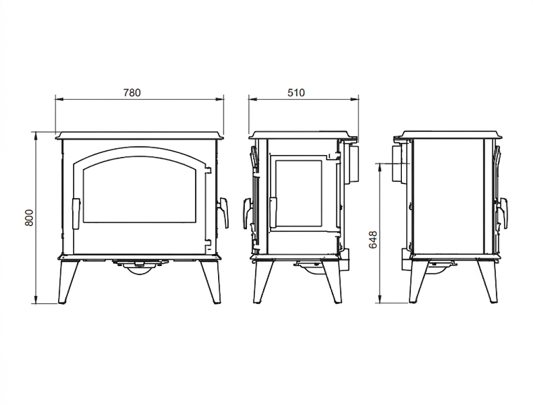 Чавунна піч Selecta Brutus Classic 12 kW. Креслення
