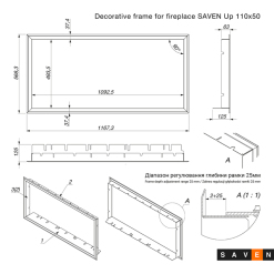 Decorative frame for fireplace SAVEN Up 110x50. Photo 4